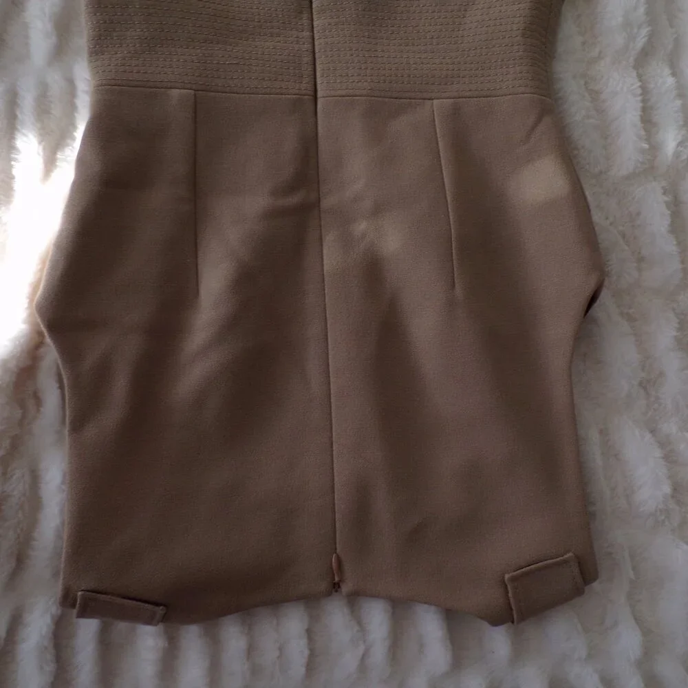 NWOT Dolce & Gabbana tan neutral wool mini y2k dress 40/S
